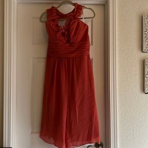 Formal Midi Coral Dress